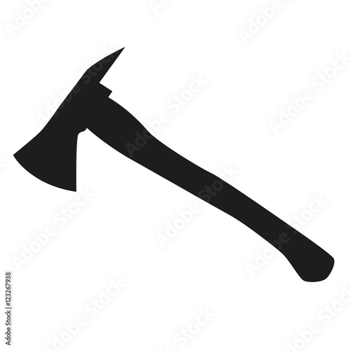 fireaxe black silhouette in circle vector illustration photo