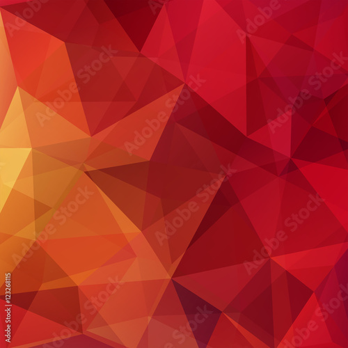 Geometric pattern, polygon triangles vector background in orange tones. Illustration pattern