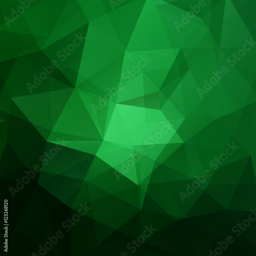 Geometric pattern, polygon triangles vector background in green tones. Illustration pattern