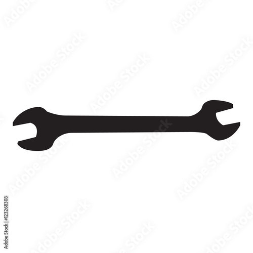 wrench4 black flat vector illustration