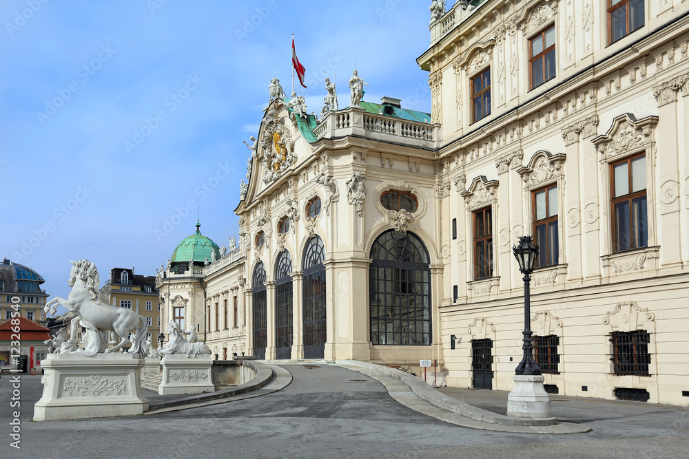 Palace Upper Belvedere, built in the eighteenth century in the Baroque style in Vienna, Austria.