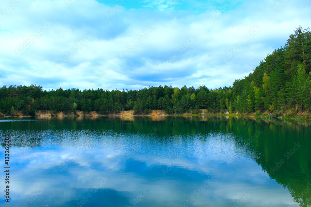 Picturesque lake in the forest