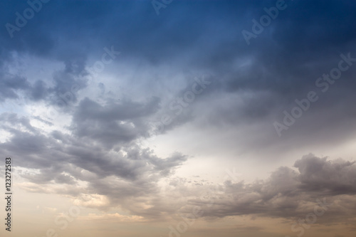 beautiful sky with clouds in the evening