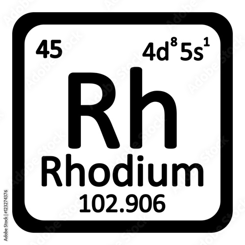 Periodic table element rhodium icon.