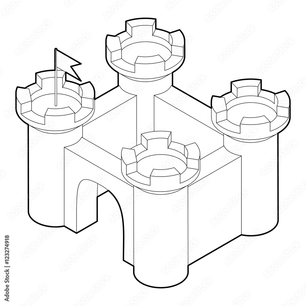 Castle icon. Outline illustration of castle vector icon for web Stock ...