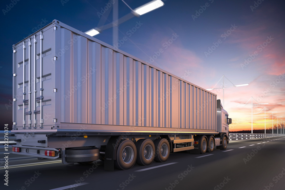 3D rendering of generic transportation concept at dawn 3D rendering of generic transportation concept at dawn