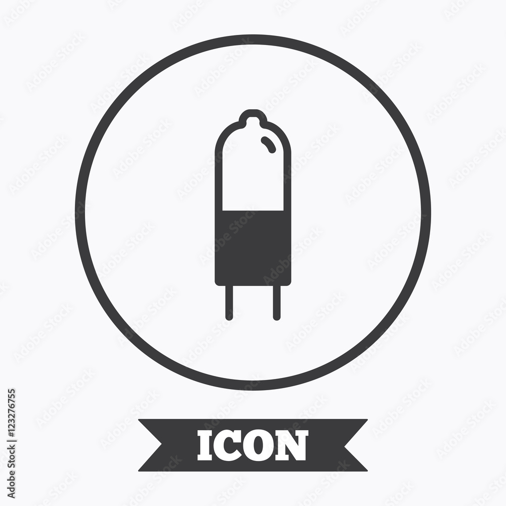 Naklejka premium Light bulb icon. Lamp G4 socket symbol.
