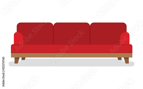 Red leather sofa for living room