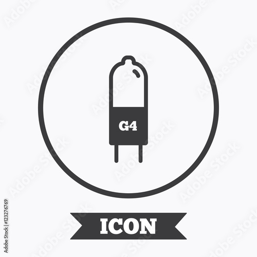 Light bulb icon. Lamp G4 socket symbol.