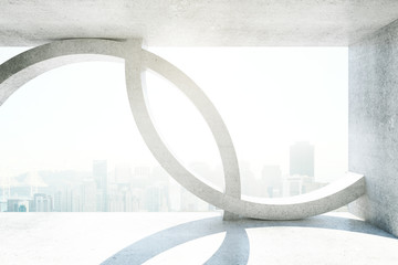 Abstract concrete interior