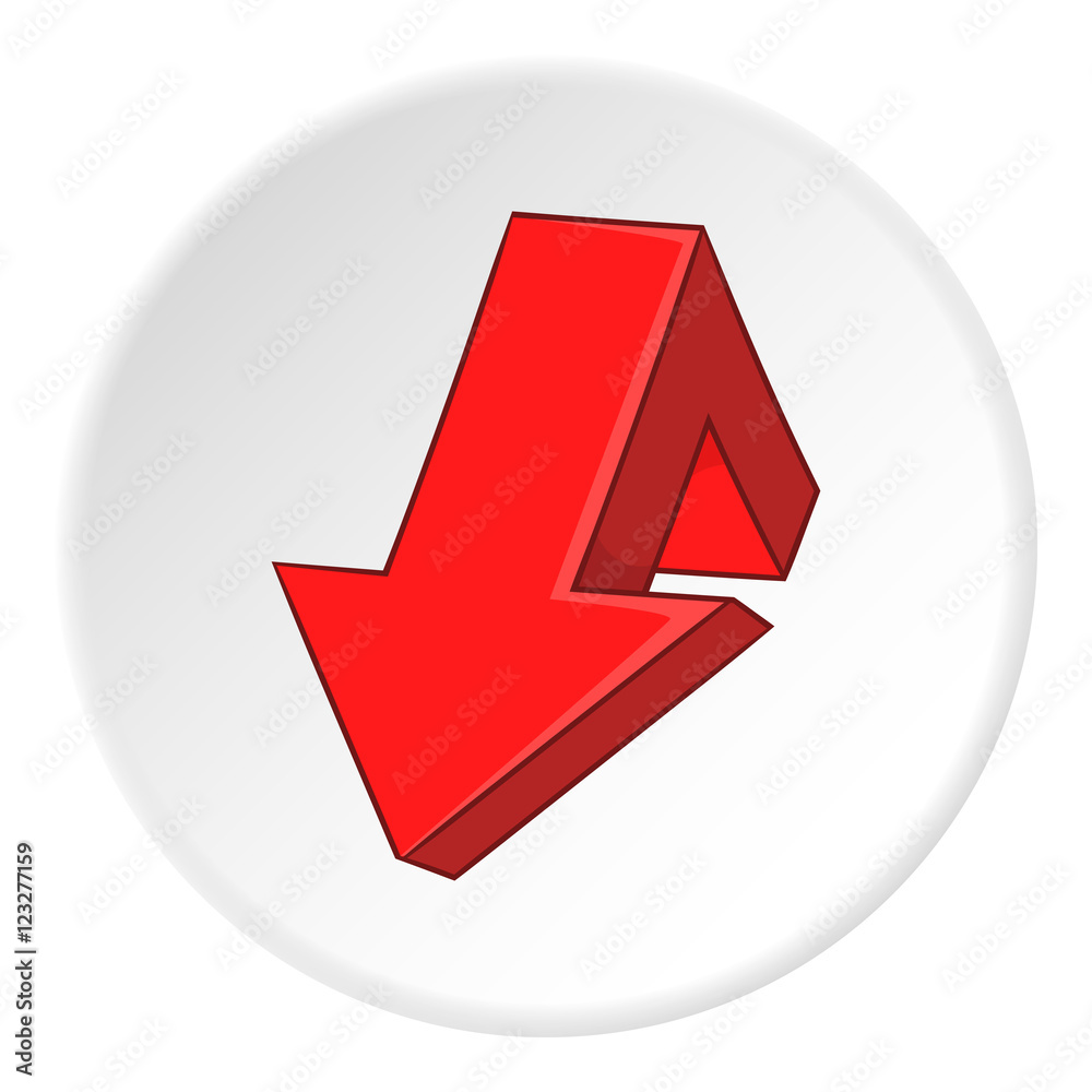 Red broken arrow icon. artoon illustration of red broken arrow vector icon for web Red broken arrow icon. artoon illustration of red broken arrow vector icon for web
