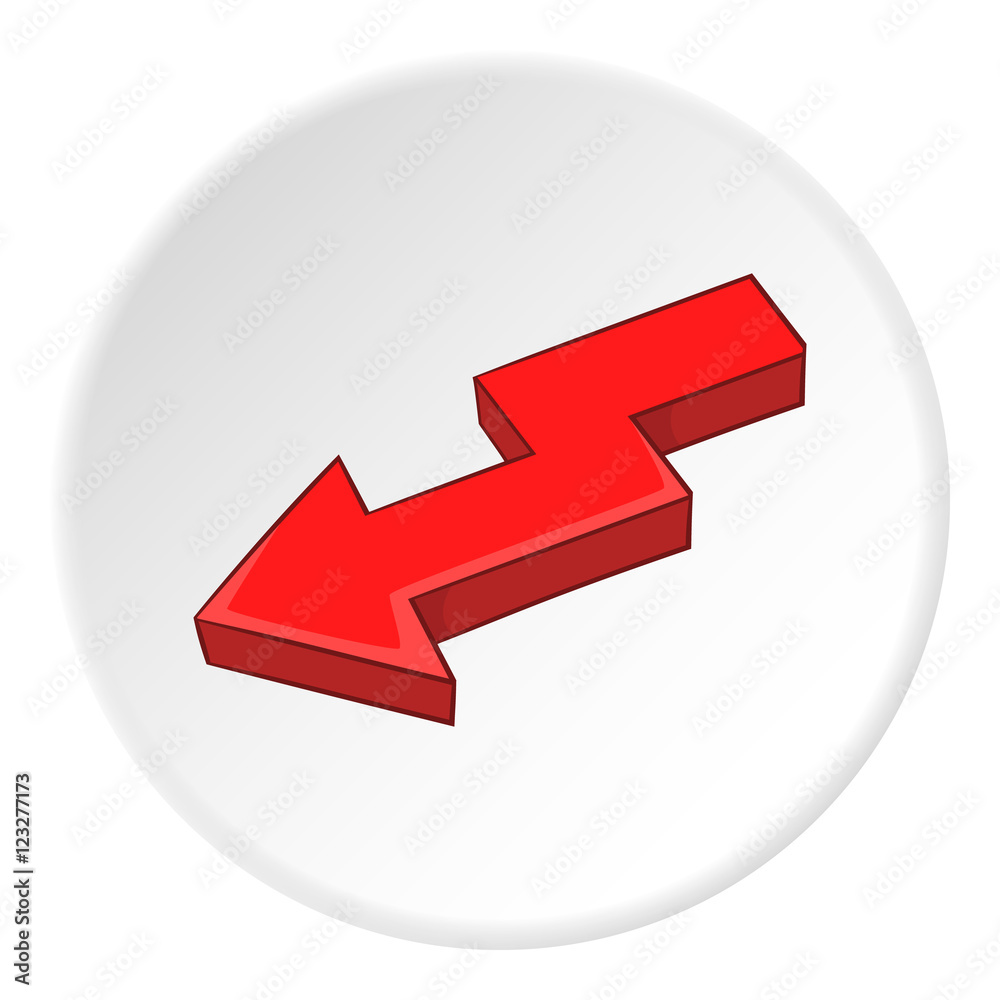 Red left arrow icon. artoon illustration of red left arrow vector icon for web Red left arrow icon. artoon illustration of red left arrow vector icon for web