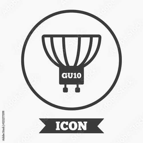 Light bulb icon. Lamp GU10 socket symbol.