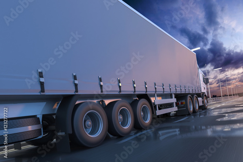3D rendering of generic transportation concept at dawn