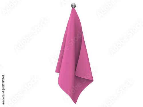 Pink dishcloth hanging