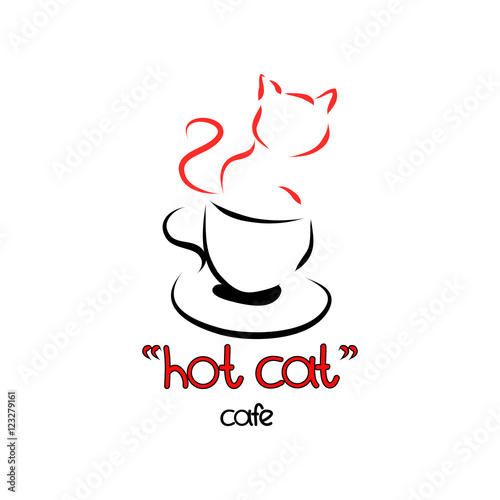 The emblem of the cafe for cat lovers