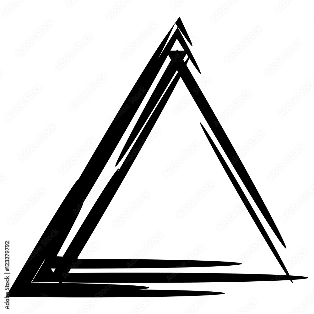 Triangle drawn by brush. Vector illustration EPS 8 Stock Vector | Adobe  Stock