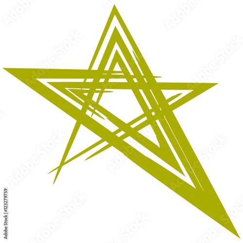 Five-pointed star drawn by brush. Vector illustration EPS 8