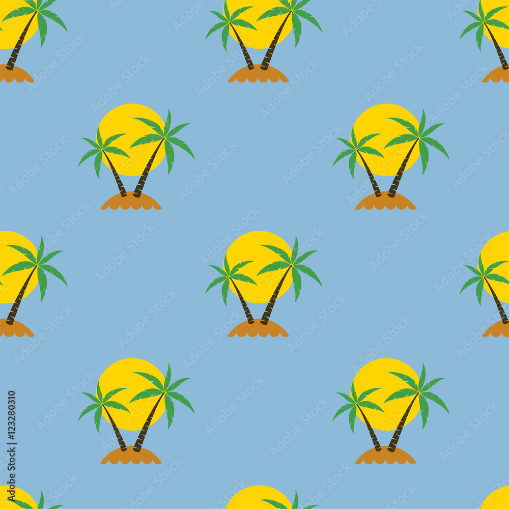 vector seamless palm tree travel background