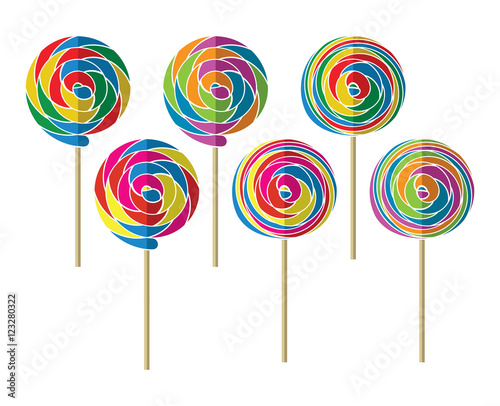 vector background set of colorful lollipop candy balls