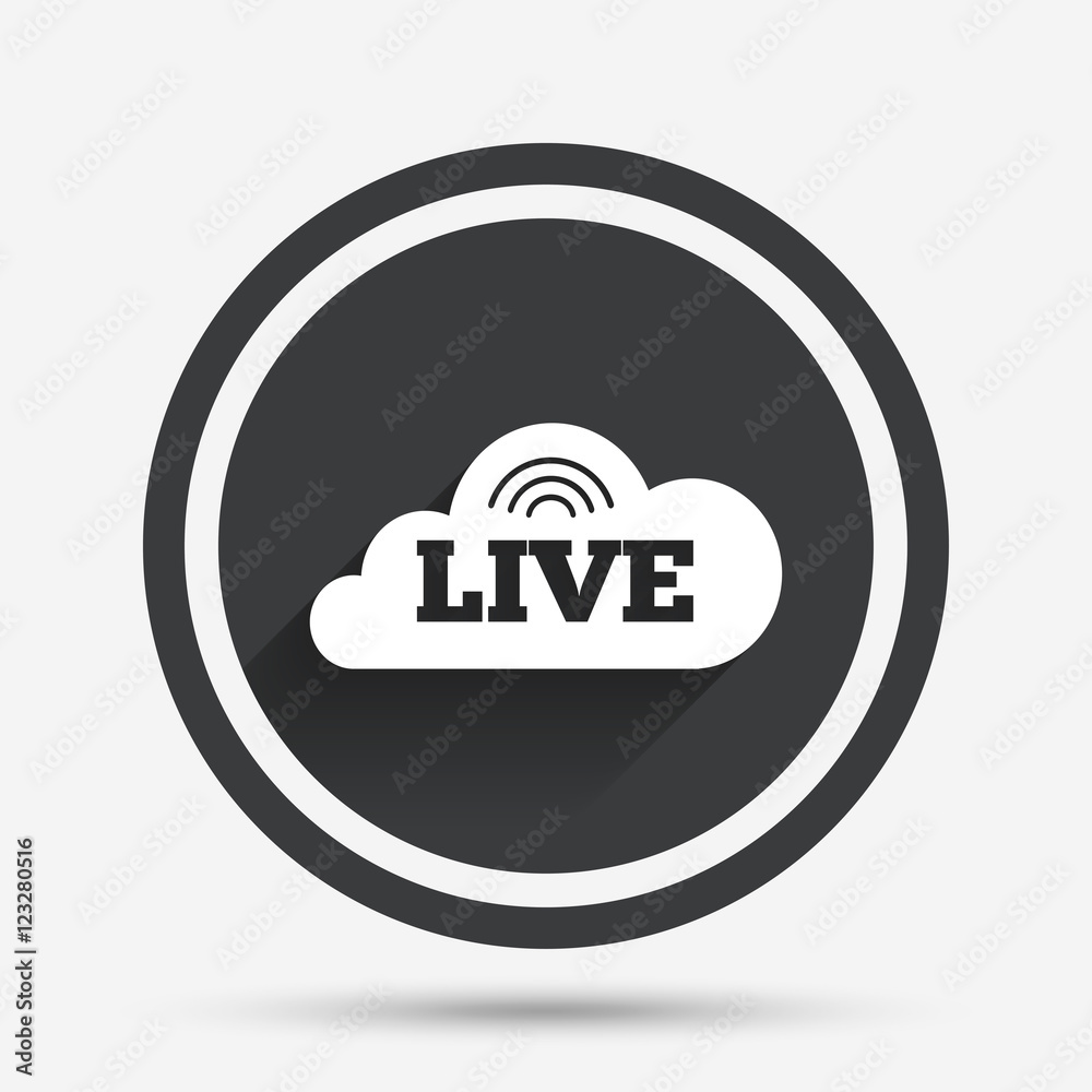 Live sign icon. On air stream symbol.