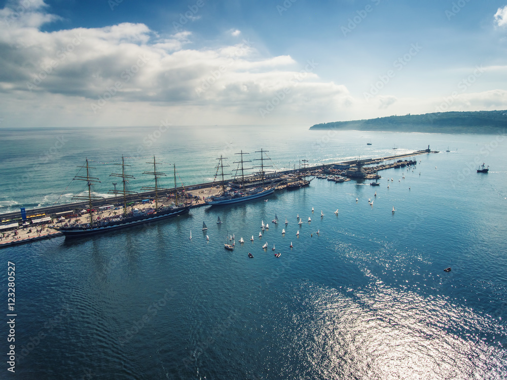 Fototapeta premium Varna, Bulgaria - October 2, 2016: Black Sea Tall Ships Regatta,
