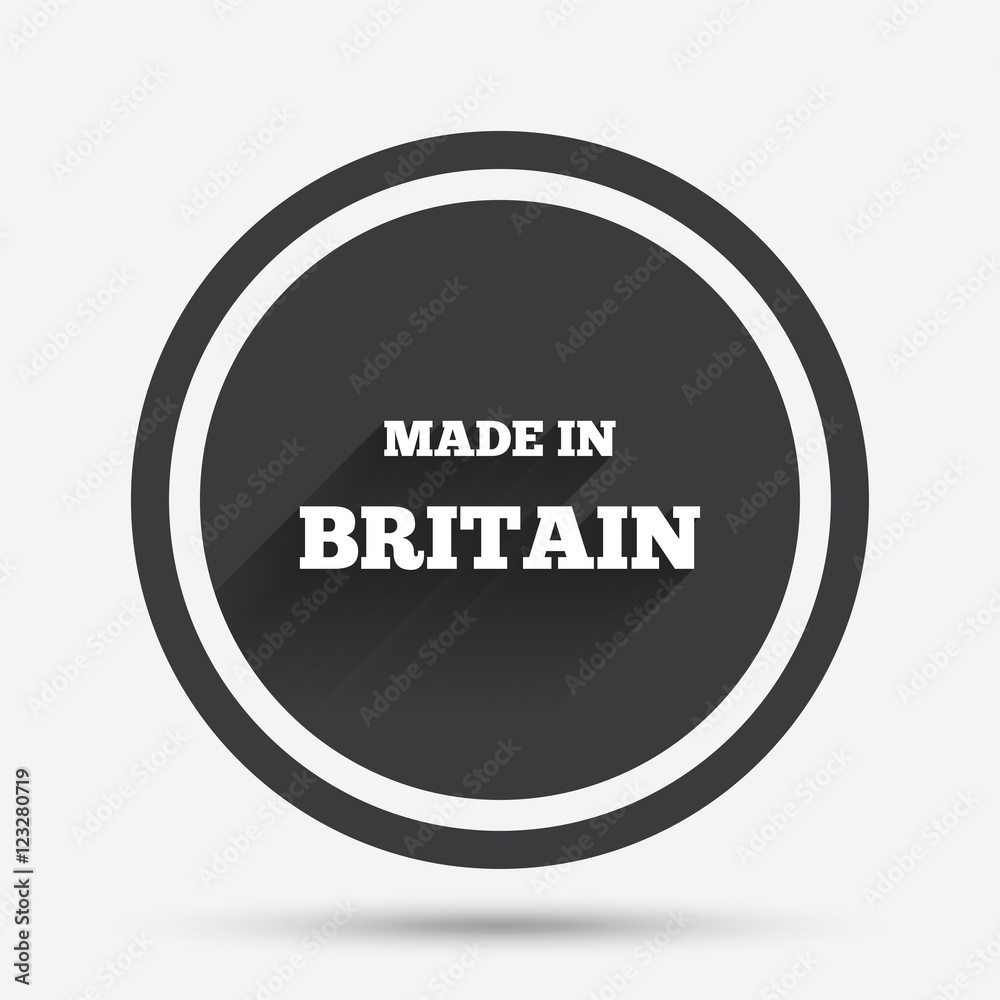 Made in Britain icon. Export production symbol. Made in Britain icon. Export production symbol.