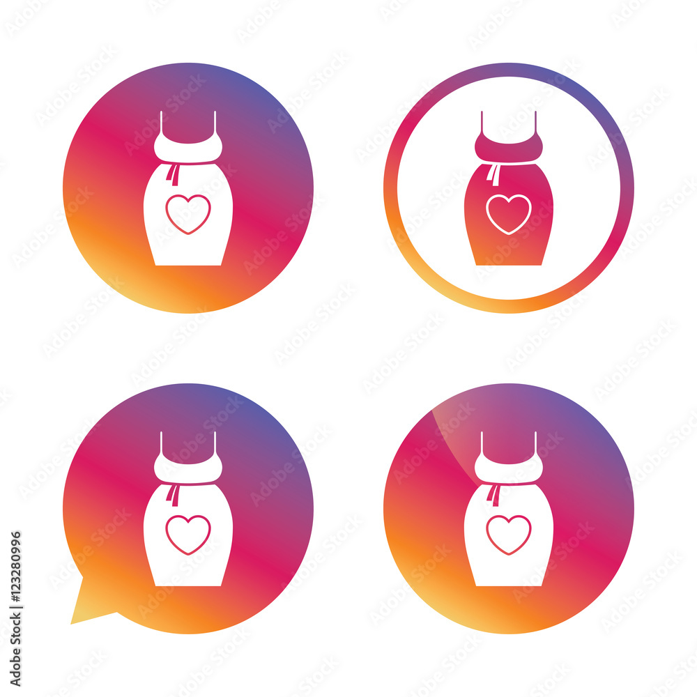 Pregnant woman dress sign icon. Maternity symbol. Pregnant woman dress sign icon. Maternity symbol.