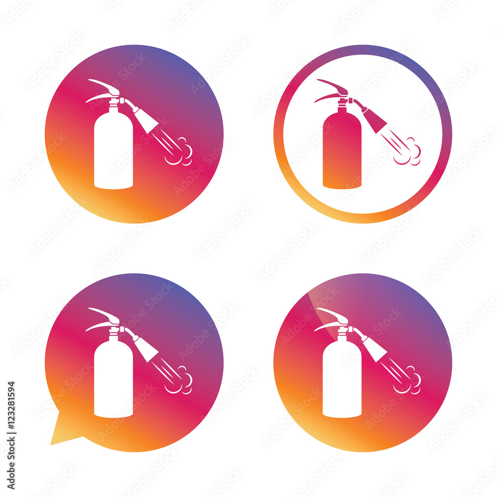Fire extinguisher sign icon. Fire safety symbol. Fire extinguisher sign icon. Fire safety symbol.