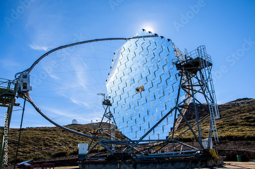 Daytime telescope against of bright blue sky