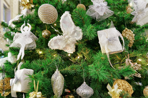 Details of Christmas tree at the Galerija Centrs in Riga photo