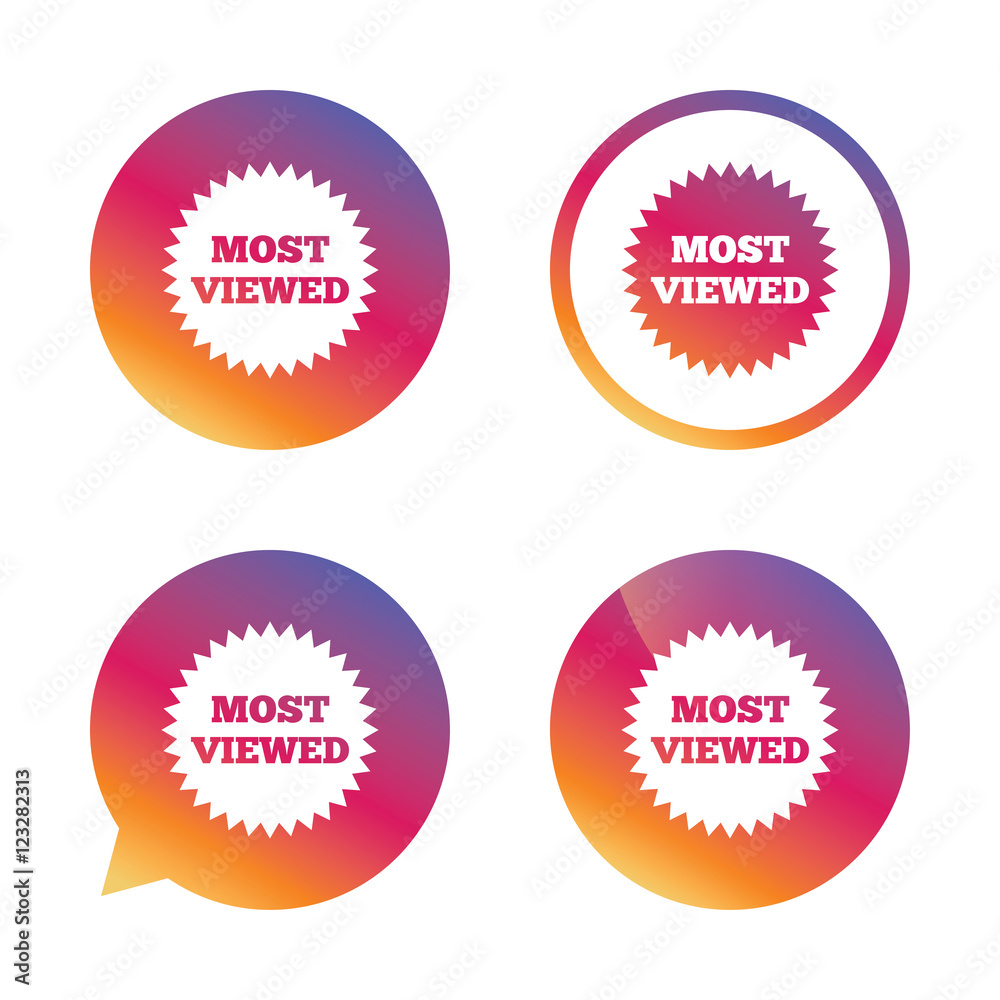 Most viewed sign icon. Most watched symbol. Most viewed sign icon. Most watched symbol.