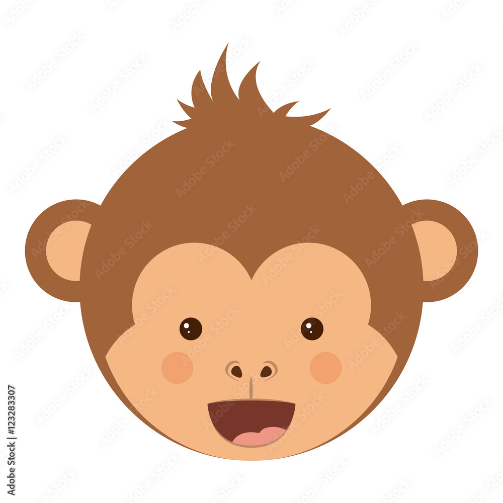 Monkey cartoon icon. Animal ape and character theme. Isolated design. Vector illustration Monkey cartoon icon. Animal ape and character theme. Isolated design. Vector illustration