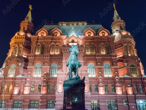 The State Historical Museum and Marshal Zhukov statue, Moscow, R