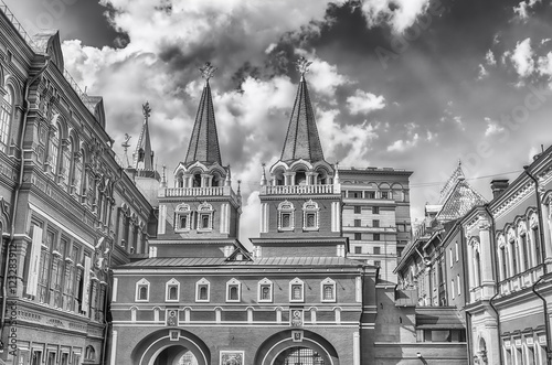 Resurrection Gate, main access to Red Square in Moscow, Russia