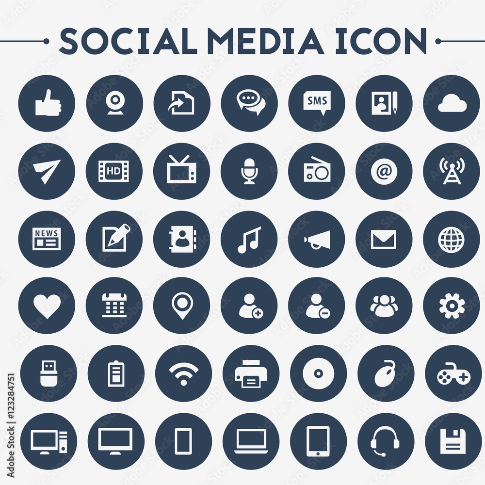 Big Social Media icon set Big Social Media icon set