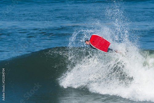 Bodyboarder in action