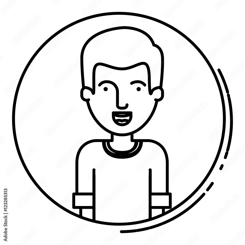 Man cartoon inside circle icon. Avatar people person and human theme. Isolated design. Vector illustration