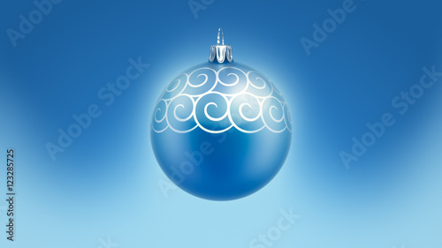 Merry Christmas tree ball blue. Template for design.