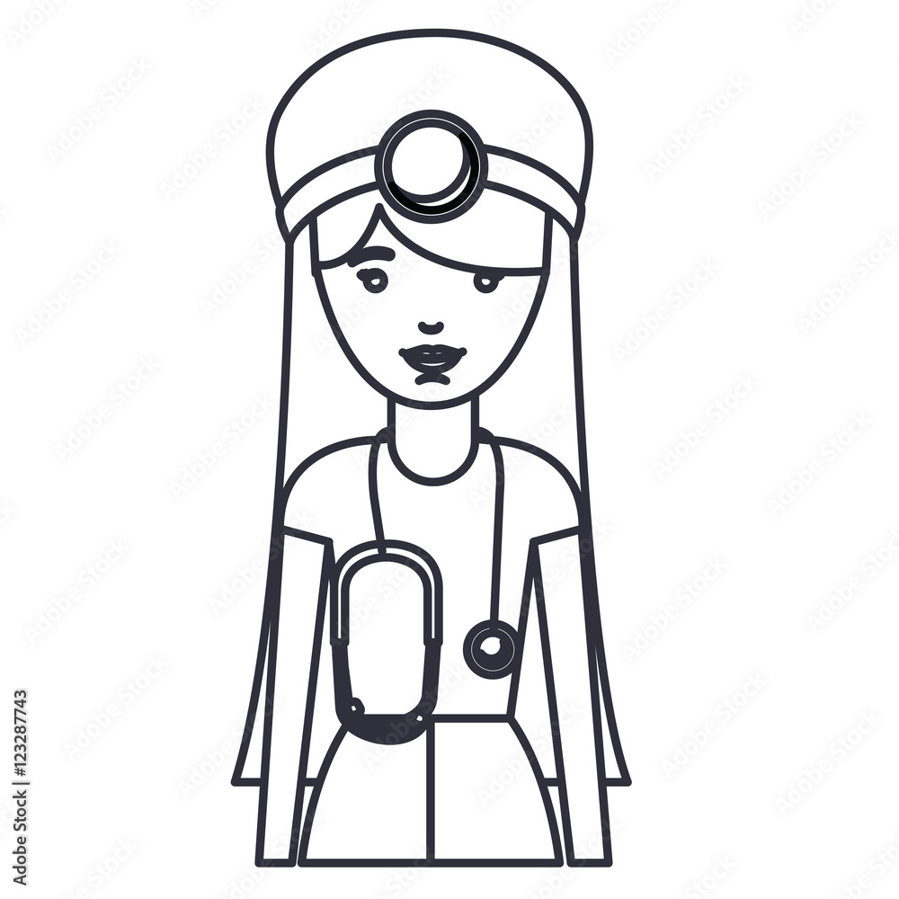 doctor woman cartoon icon. Avatar people person and human theme. Isolated design. Vector illustration