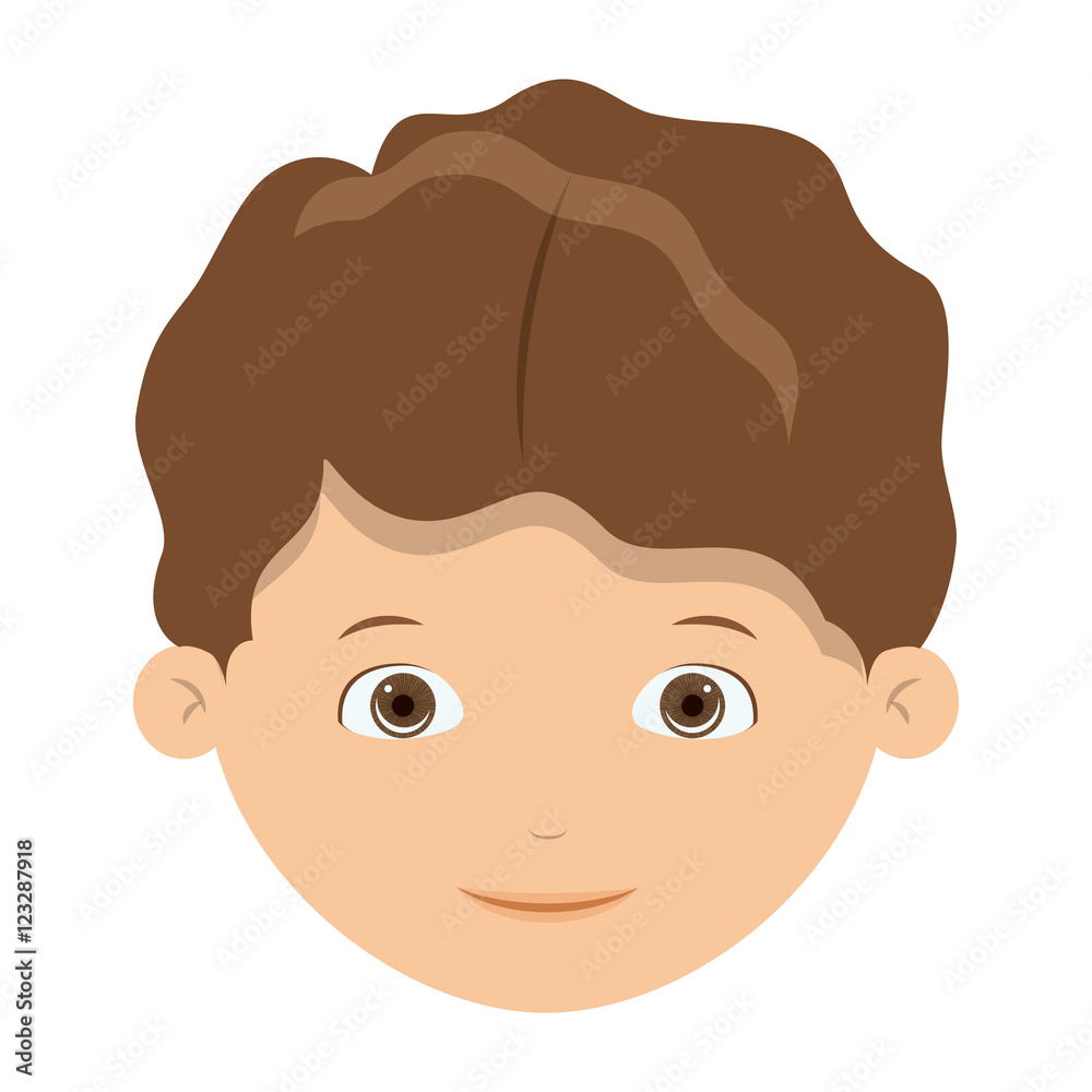 boy cartoon face icon. Kid child little and people theme. Isolated design. Vector illustration