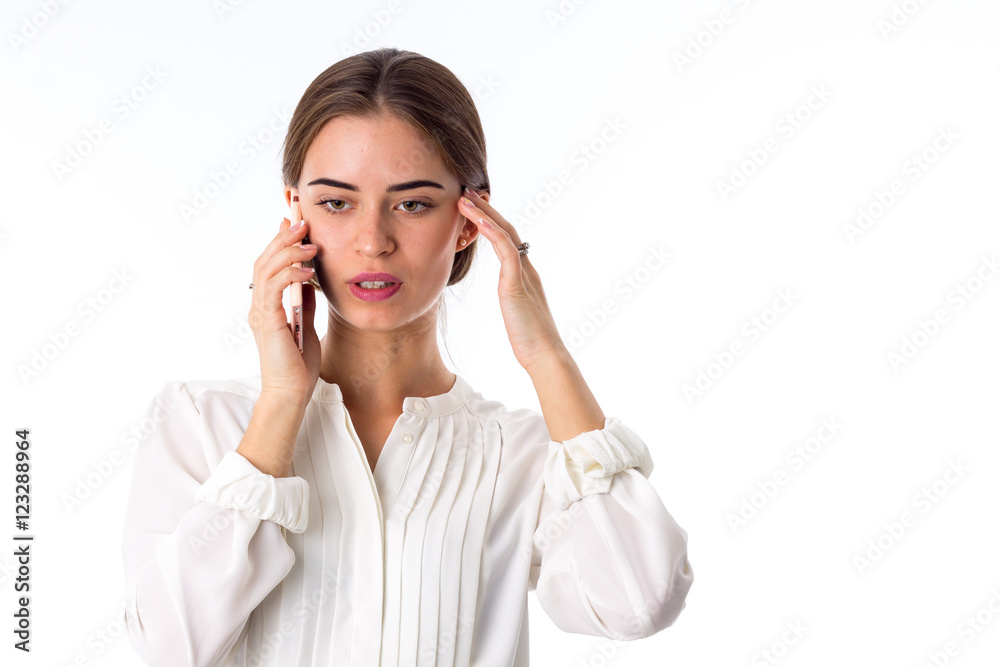 Woman talking on the phone Woman talking on the phone