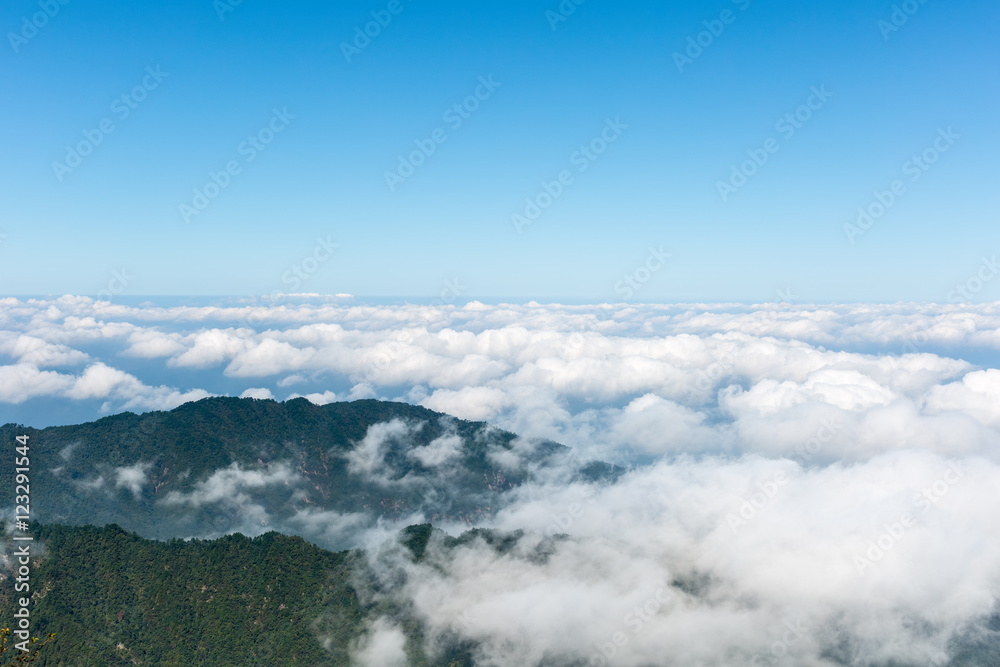 clouds on the mountains