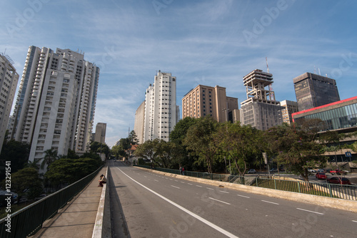 Empty Street in Downtown Sao Paulo