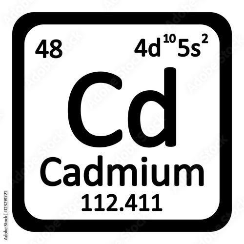 Periodic table element cadmium icon.
