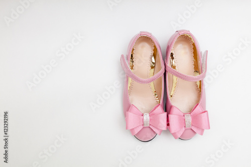 pink shoes for girl on white background