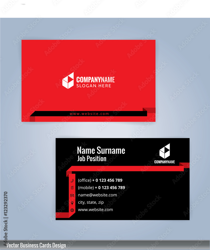 Modern creative and clean business card Design template. Black and Red template Modern creative and clean business card Design template. Black and Red template