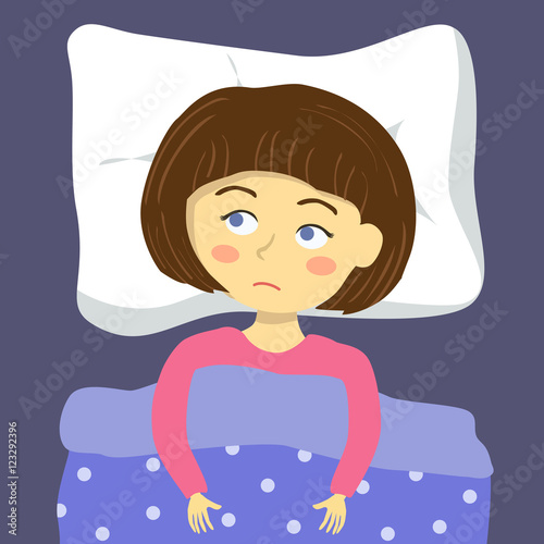 Little cute girl can not Sleeping