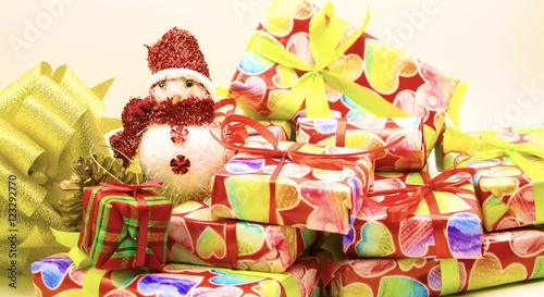 Snowman with presents