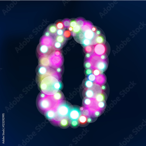 Number from bokeh lights. photo